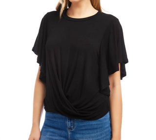 Karen Kane - Flutter Sleeve Drape Front Top