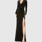 Ieena For Mac Duggal - Long Sleeve Tuxedo Gown