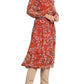 Sam Edelman - V-neck Tie Side Floral Print A-line Chiffon Dress