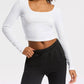 Bandier - Rivington Ribbed Long Sleeve Scoop Neck Crop Top