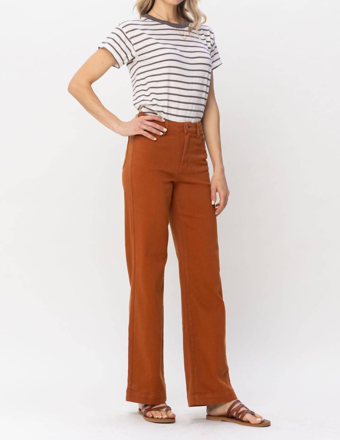 Judy Blue - High Waist Garment Dyed Wide Leg Denim Jeans