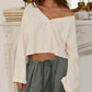 Bucketlist - Cutout Back Adjustable Tie Pullover Crop Top