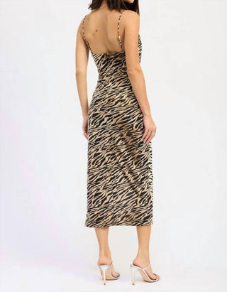 Emory Park - Gathered Midi Dress With Cowl Neck