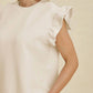 Double Take - Ruffle Sleeve Top And Short Set