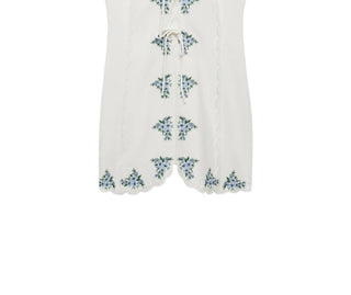 Fate - Embroidered Scalloped Linen Dress