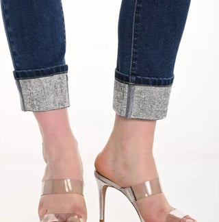 Frank Lyman - Wide Cuff Rhinestone Jeans