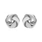 Textured and Polished Love Knot Earrings in Sterling Silver