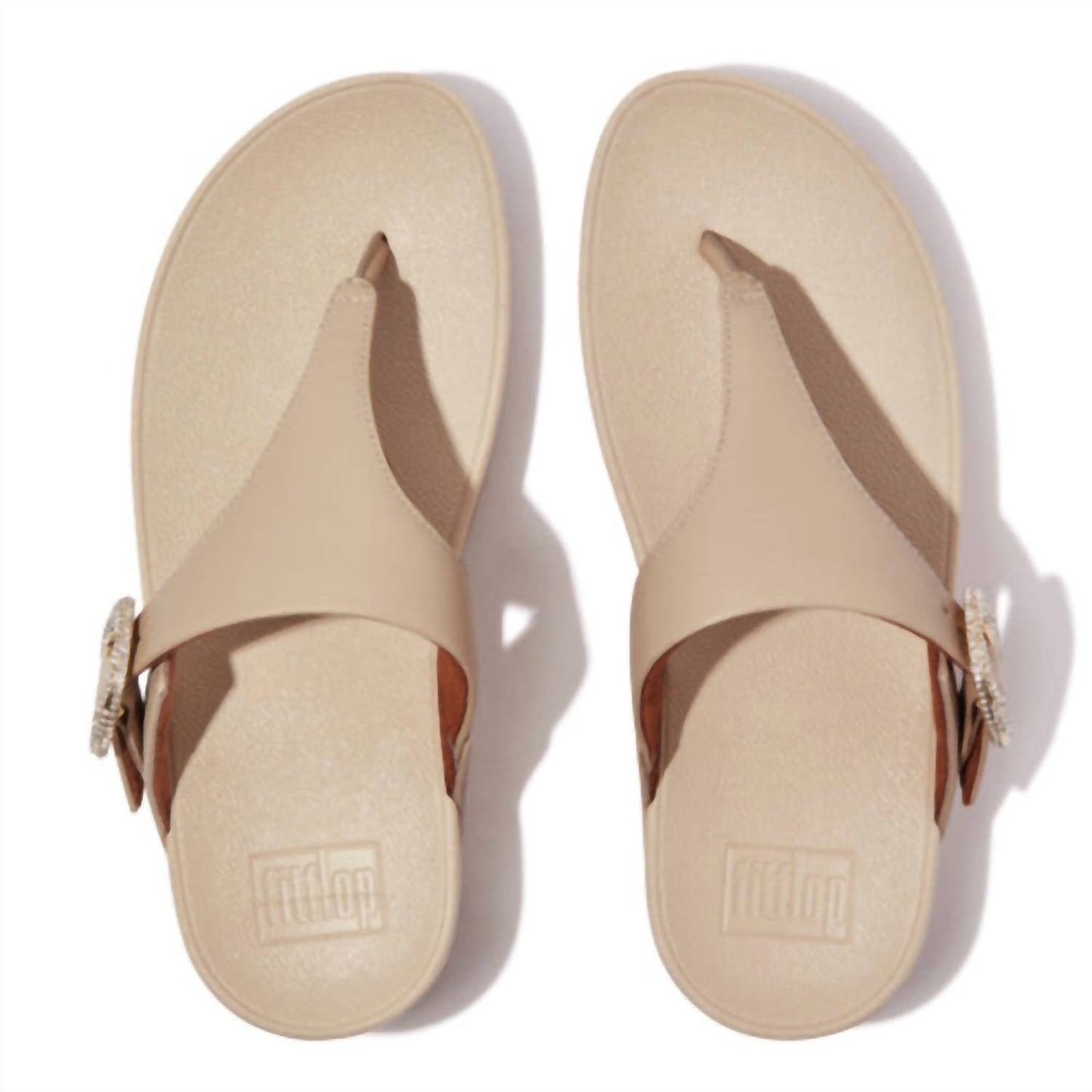 Fitflop - Women's Lulu Crystal Toe Post Buckle Leather Sandal