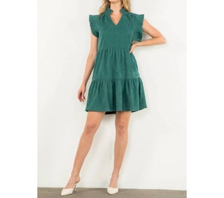Thml - Flutter Sleeve Corduroy Midi Dress