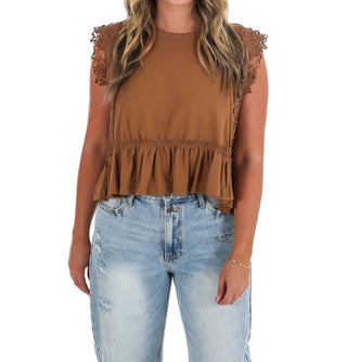Ee:Some - Delicate Edge Lace Trim Top