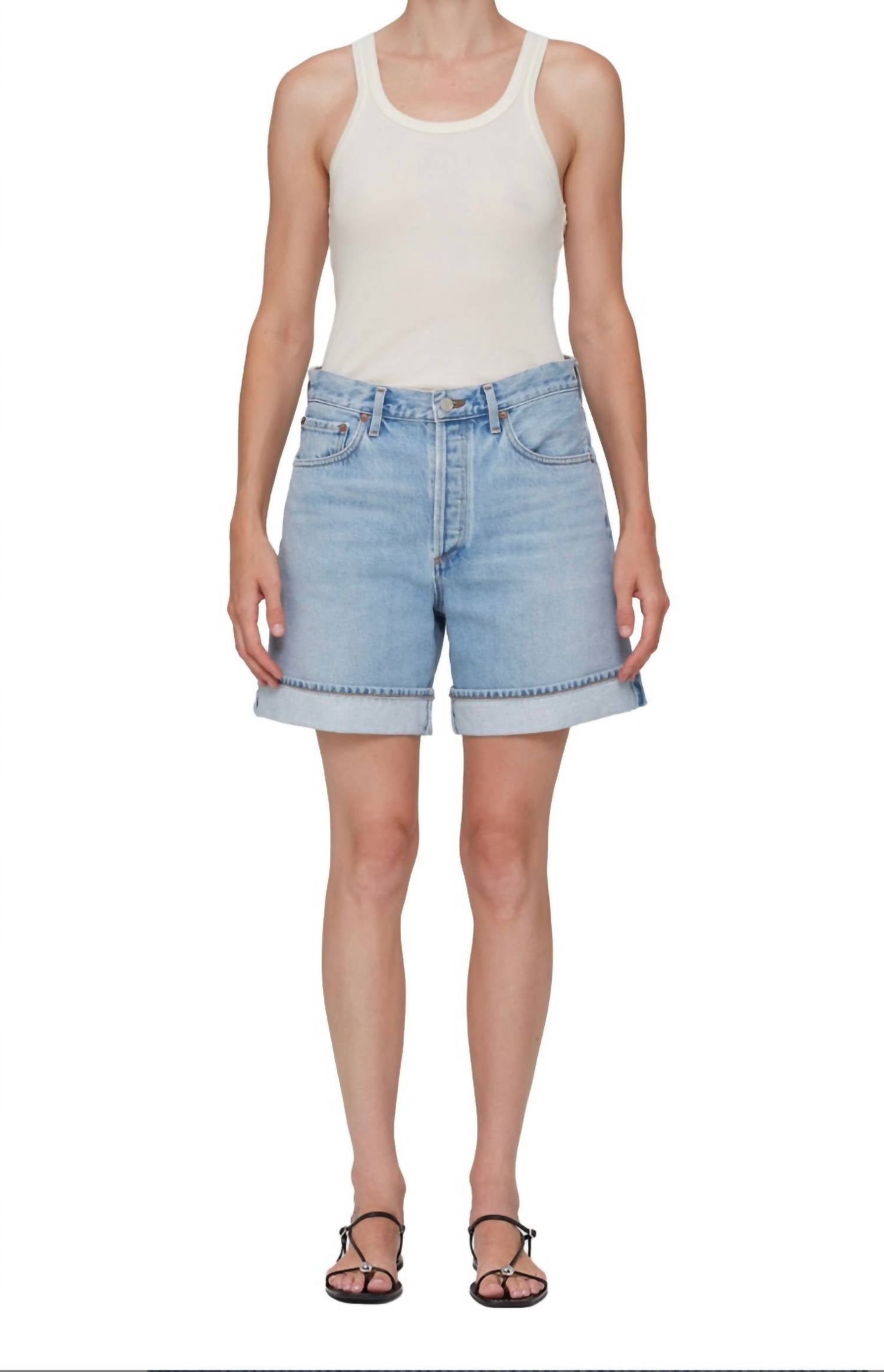 agolde-dame-cuff-denim-short