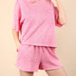 Very J - Mineral Washed Comfy Knit Top & Shorts Set