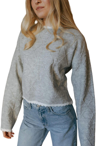 &Merci - White Trim Sweater