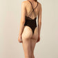 Adriana Degreas - Lace Plunge-Neck Bodysuit