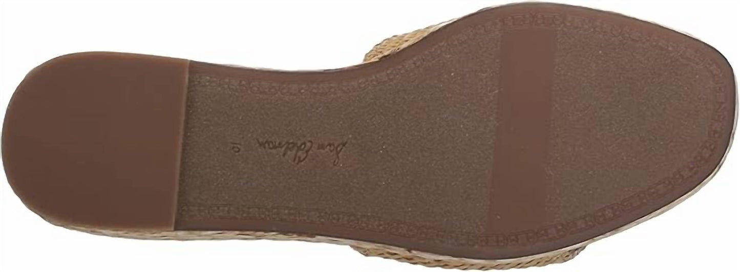 Sam Edelman - Women's Camila Raffia Squared Open Toe Slip On Wedge Heeled Sandals