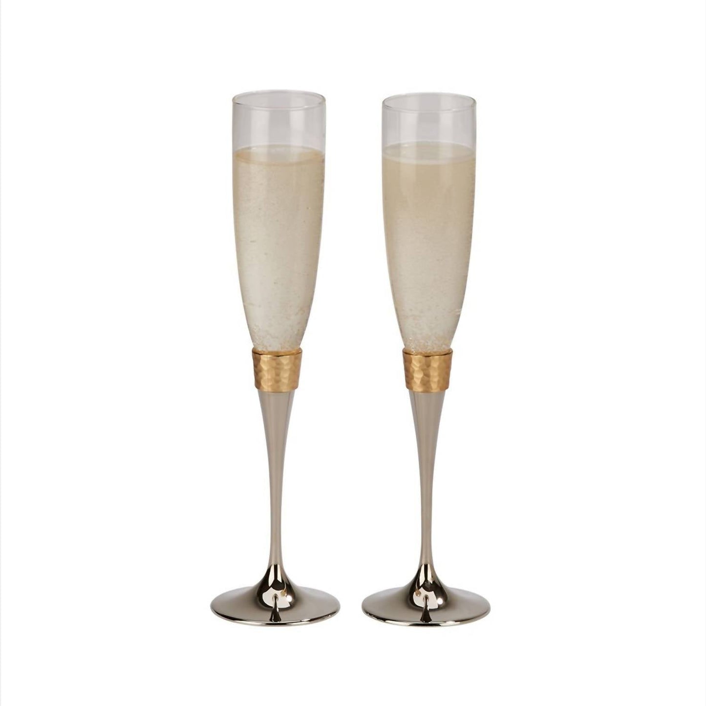 Creative Gifts International - Hammered Band Champagne Flutes Set