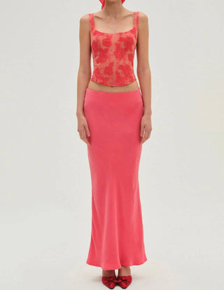 For Love & Lemons - Embroidered Roses Corset Top