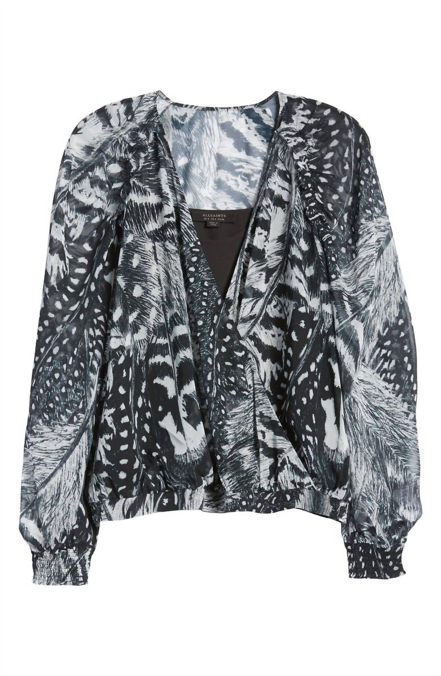Allsaints - Feather Long Sleeve Fara Stretto V-Neck Wrap Blouse