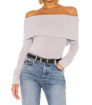 Free People - We The Free Snowbunny Off Shoulder Ribbed Long Sleeve Top