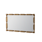 Gold Bamboo-Style Rectangular Wall Mirror, Textured Frame for Living Room/Bedroom/Entryway