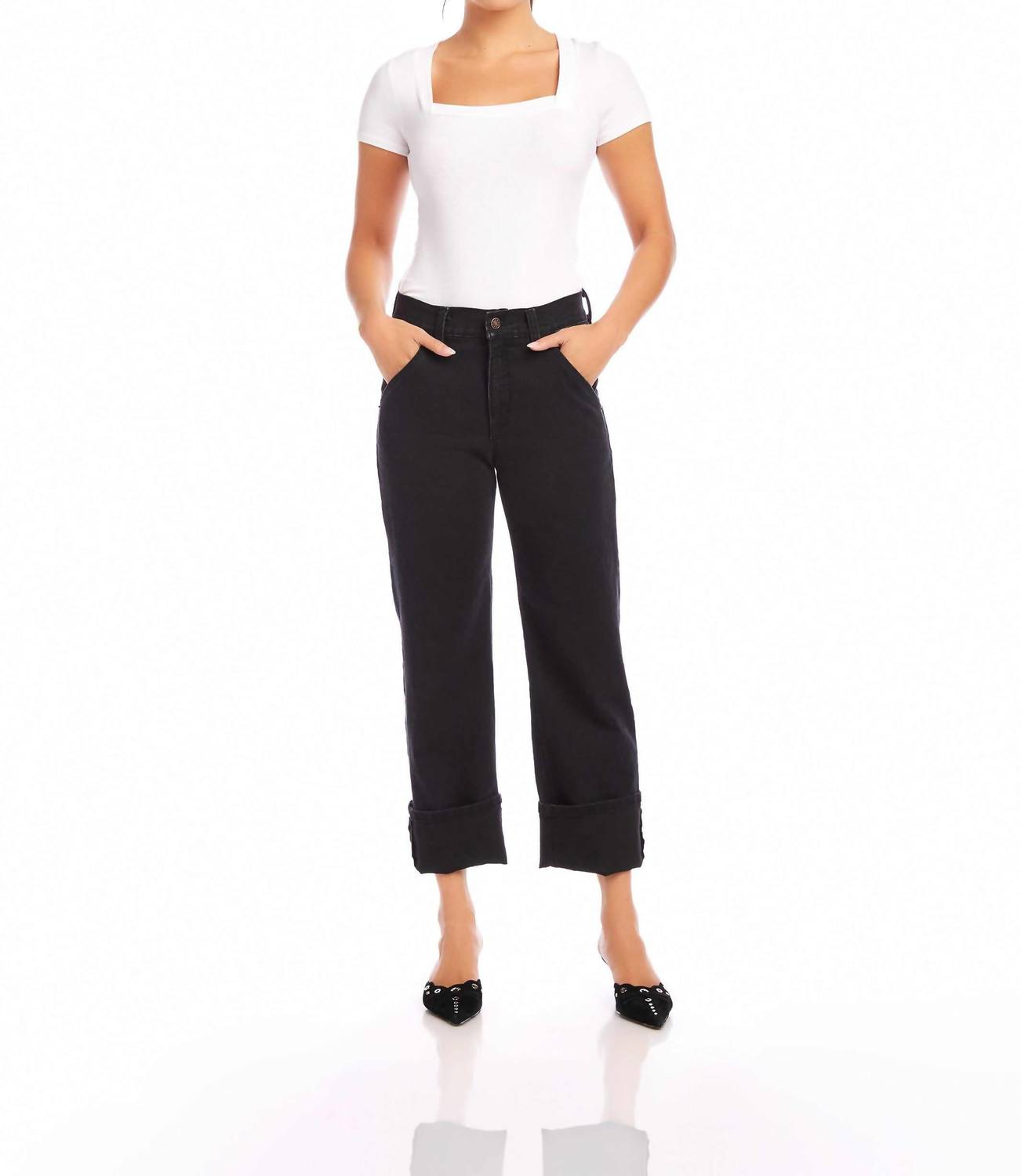 Fifteen Twenty - Clara Cuffed Straight Leg Jeans