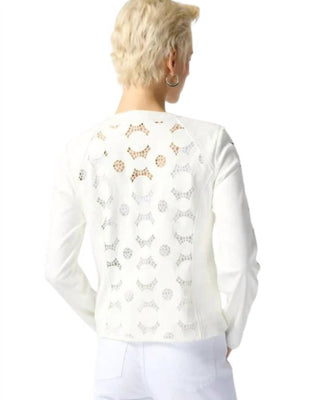 Joseph Ribkoff - Foiled Suede Laser Cut Jacket