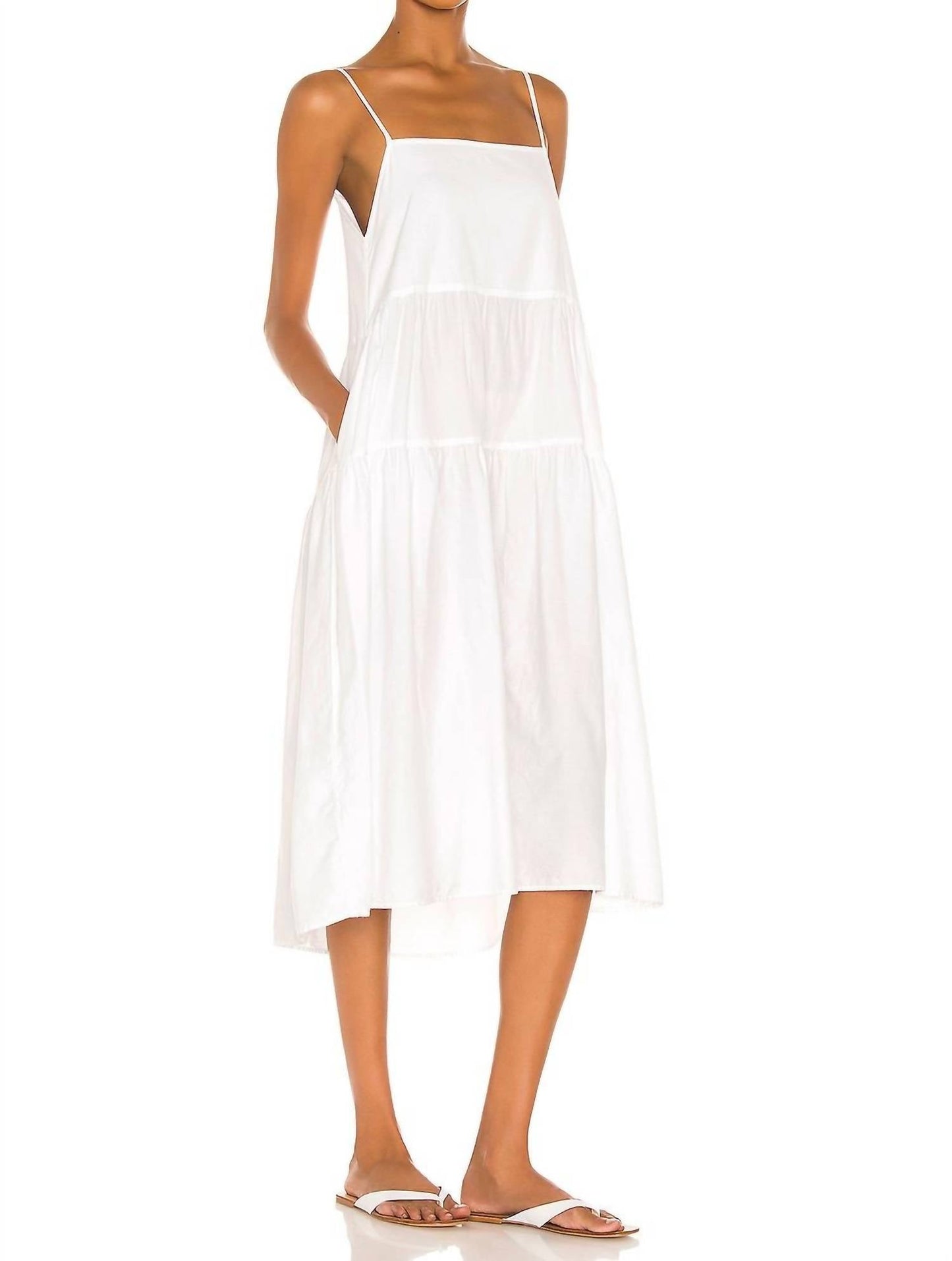 Enza Costa - Cool Cotton Strappy Tiered Dress