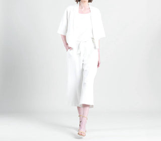 Clara Sunwoo - Linen Knit - Hi-Low Pocket Cardigan Jacket