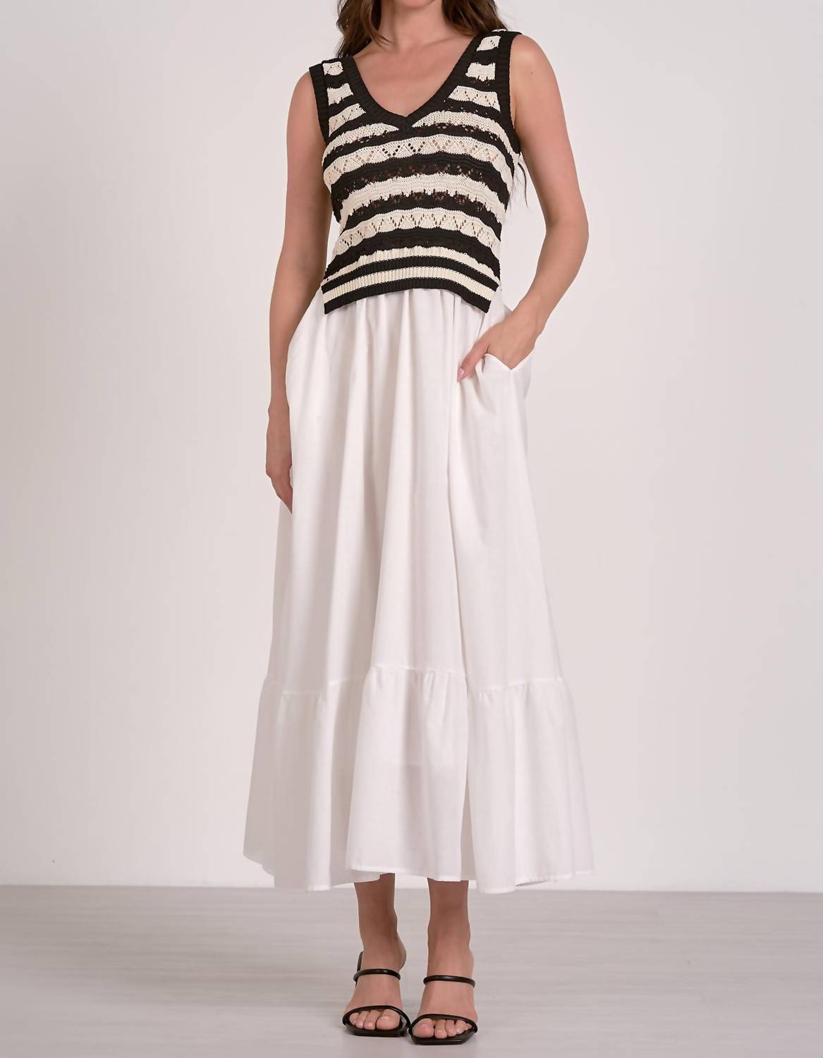 Elan - Midi Sweater Skirt Dress Combo