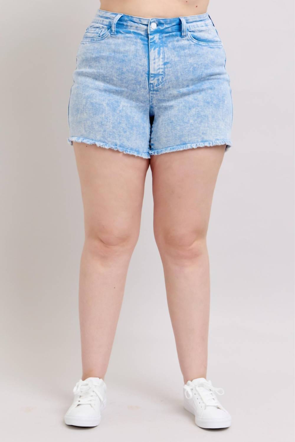 Judy Blue - Mid Rise Cyan Garment Dyed Shorts