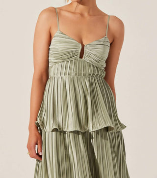 Astr - Lupin Pleated Tiered Maxi Dress