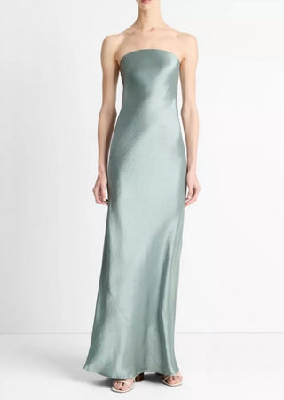 Vince - Satin Strapless Maxi Dress