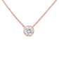 10K Rose Gold 1/5 Carat Round Brilliant-Cut Diamond Modern Bezel-Set Solitaire 16"-18" Pendant Necklace (H-I Color, SI2-I1 Clarity)