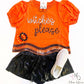 Peach Love - Witches Please Top: Sequins Embroidered Halloween Top