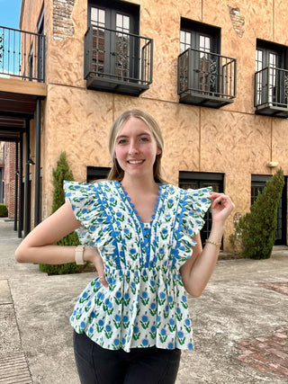 Entro - Dewdrop Ruffle Blouse