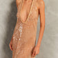 Adriana Degreas - Sequins Plunge-Neck Long Dress