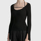 Simkhai - Minka Compact Rib Long Sleeve Halter Top