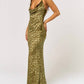 Blue Blush - Halter Leopard Print Maxi Dress