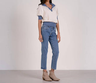 Elan - Trim Crocheted Sweater