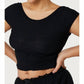 Find Me Now - Crepe Mesh Backless Tee Top
