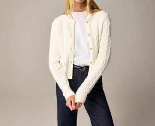 J.Crew - Odette Cable-knit Sweater Lady Jacket