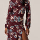 Astr - Elyse Satin Floral Midi Dress