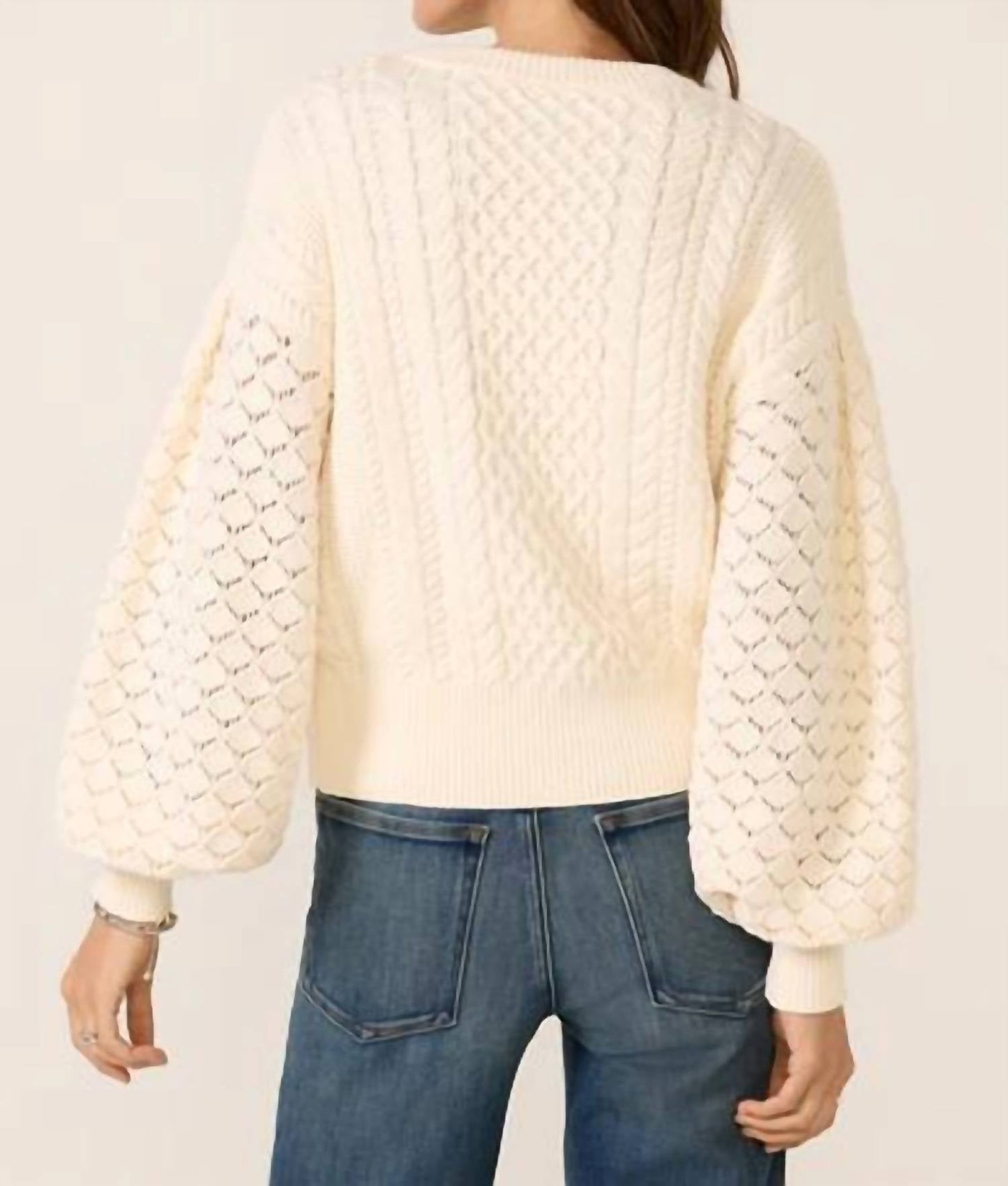 525 America - Piper Dramatic Sleeve Cable Sweater