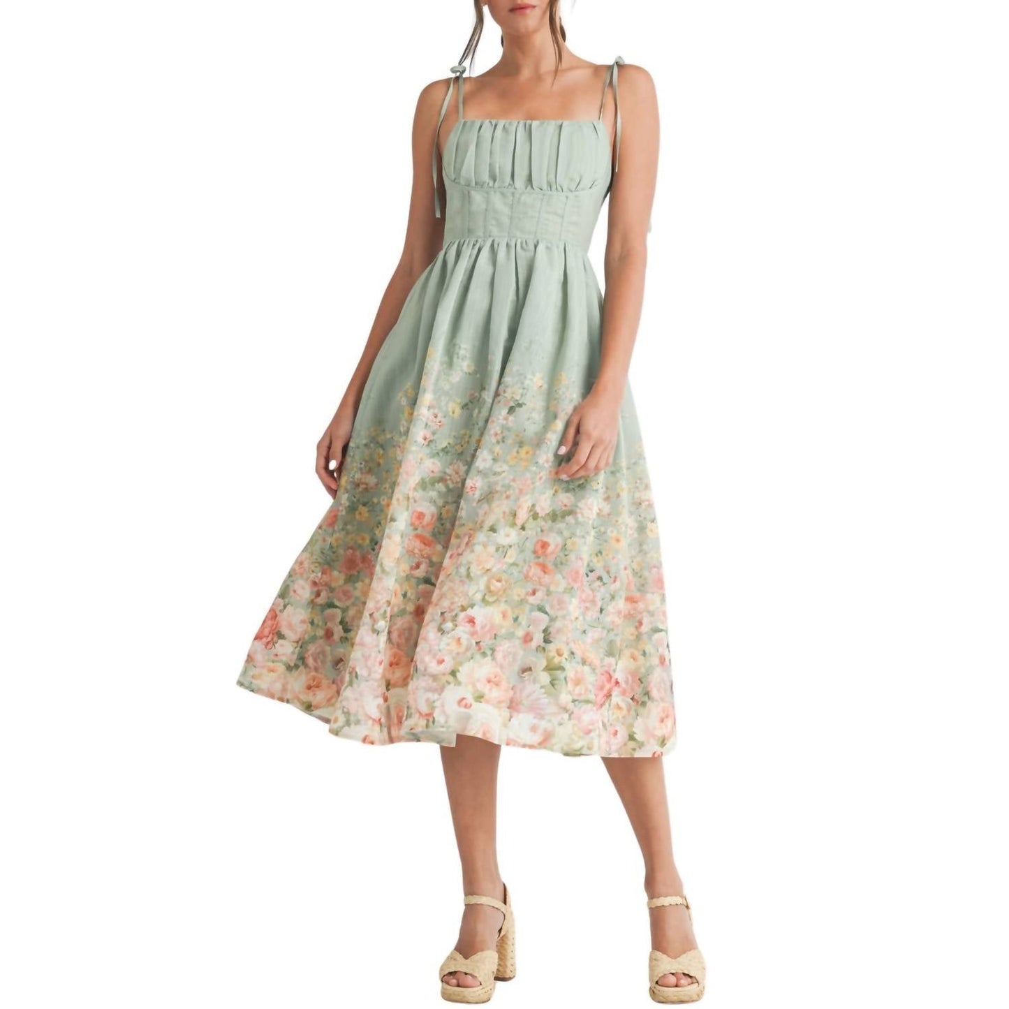 Endless Blu. - Floral Print Midi Dress