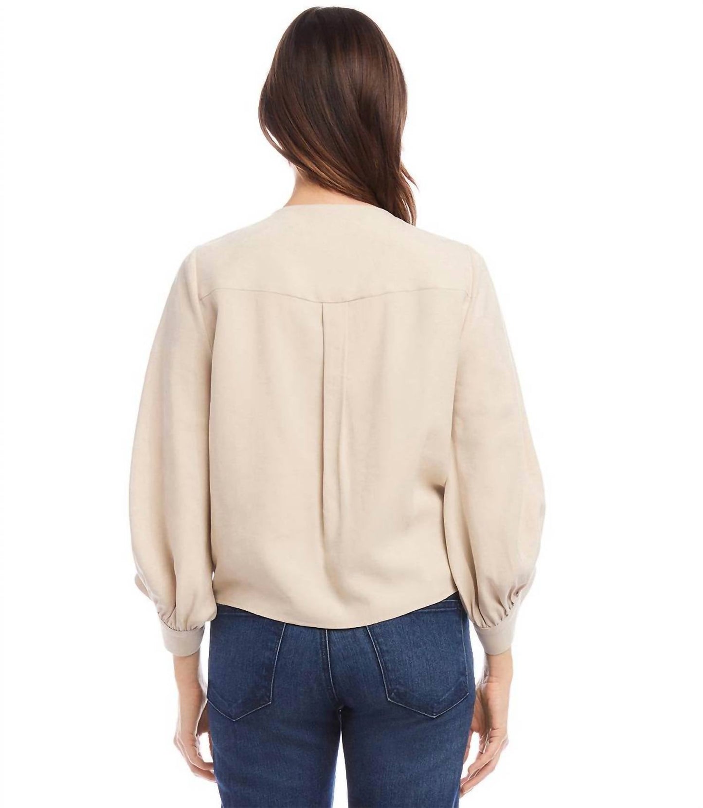 Karen Kane - Blouson Sleeve Tie-Front Top