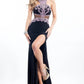 Rachel Allan - Beaded Jersey Prom Gown With High Slit