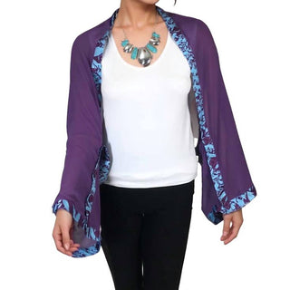 Magic Scarf - Women's Origami Trim Button Shawl Shrug Wrap