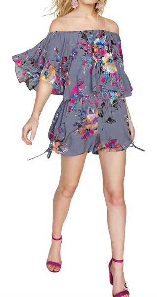 Umgee - Floral Off Shoulder Romper