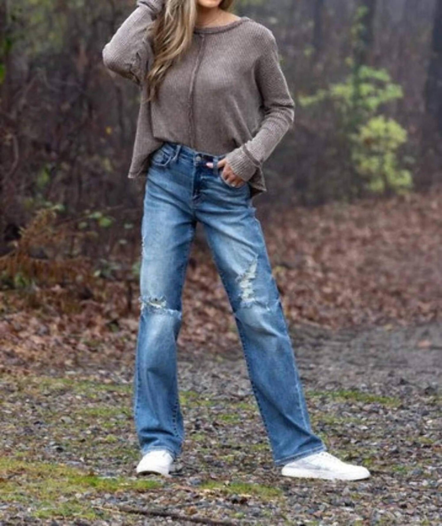 Judy Blue - High Waist Destroyed Dad Jeans