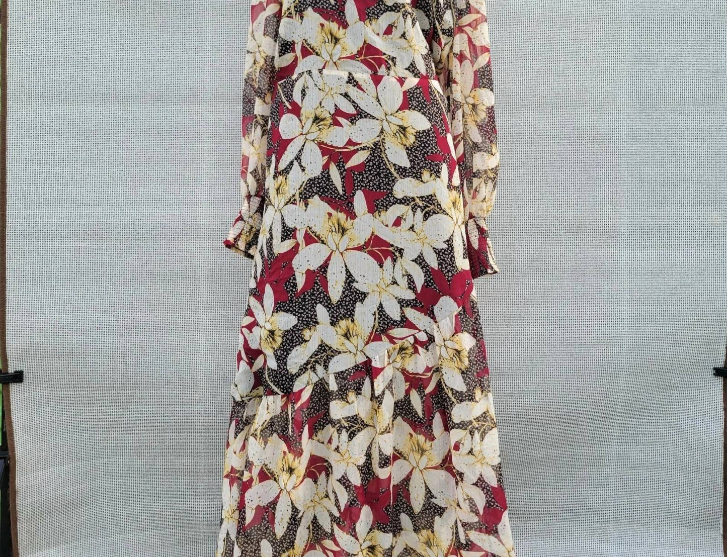 Bar Iii - Floral Long-sleeve Wrap V-neck Dress